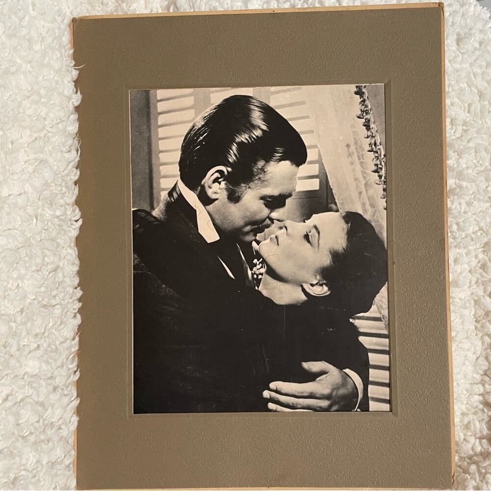 Vintage Black and White photo Gone With The Wind Clark Gable Vivien Leigh 11x14